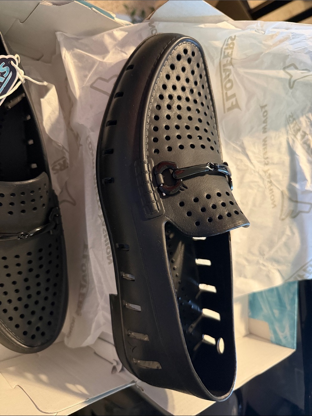 Floafers Black Slip-On Clog NIB